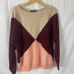 Suéter para mujer Brooks Brothers Color Block 100 % cachemir Preppy grande. - Imagen 1 de 8