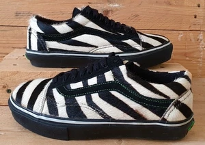 Zapatillas bajas de piel de cebra Vans Old Skool TB4R negras/blancas/verdes UK7/US8/EU40 - Imagen 1 de 12