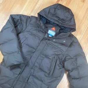 Columbia Omni Heat Shield 100% Duck Down Jacket Mens Medium Brown Thick Parka - Picture 1 of 10