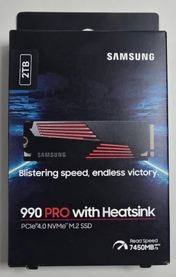 Samsung - 990 PRO Heatsink 2TB  SSD PCle Gen 4x4 NVMe New Sealed MZ-V9P2T0CW - Image 1 of 2