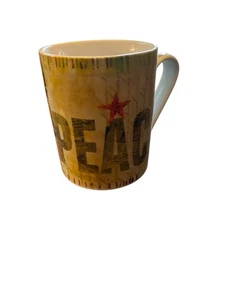 Taza de café Peace taza de porcelana muelle 1 importaciones vacaciones Navidad XLNT estado - Imagen 1 de 6