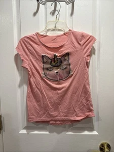 Camiseta para niños Place Rainbow Unicorn Kitten niñas grande 10-12 - Imagen 1 de 5