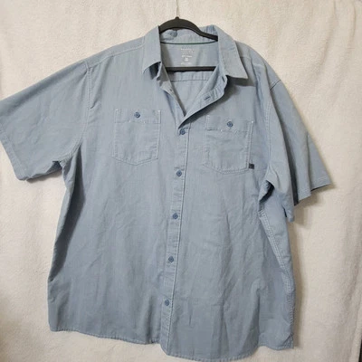 Mountain Hardwear Men's 2XL Gray Chambray Button Up Short Sleeve Performance - Image 1 of 4