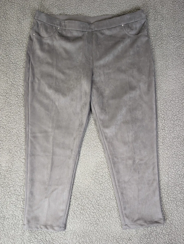 Ruby Rd. Women's Pants First Frost DJ  Pewter Velvety Suede Feel Size 3X NWT - Image 1 of 4