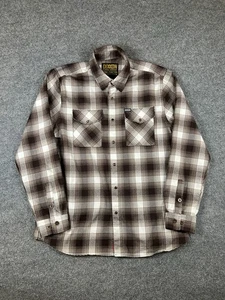Dixxon Flannel Co Shirt Form And Function Mens L Gray Brown Plaid Pearl Snap - Picture 1 of 9