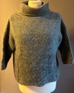 Moda International Crop 3/4 Sleeve Gray Sweater -Size L - Picture 1 of 4