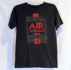 Vintage AIR JORDAN 90's Y2K size S Tee Black Red Y2K Michael Jumper T-Shirt - Picture 1 of 10