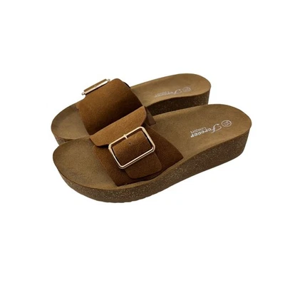 Sandalias de plataforma sin cordones Forever Comfort para mujer 7,5 detalle de hebilla suela acolchada Foto 1 de 4