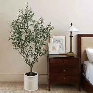 Artificial 6.5ft Olive Tree in French Crock Planter - Picture 1 of 5