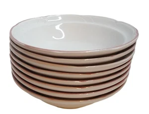 Lot of 8 Victoriana Japan Vintage 1988 Soup Cereal Bowls Pink Trim 6.5 inch - Picture 1 of 6