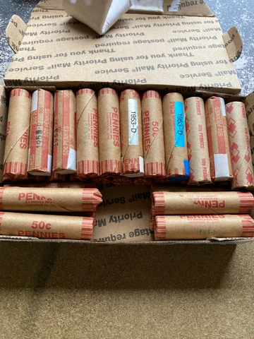 1953-D LINCOLN WHEAT CENT PENNY 30 ROLLS (1,500 coins)  nice condition Cover