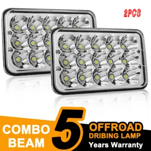 Pair 4x6" LED Headlights Hi Lo Beam for Chevy S10 Blazer 1994 1995 1996 1997 - Picture 1 of 12