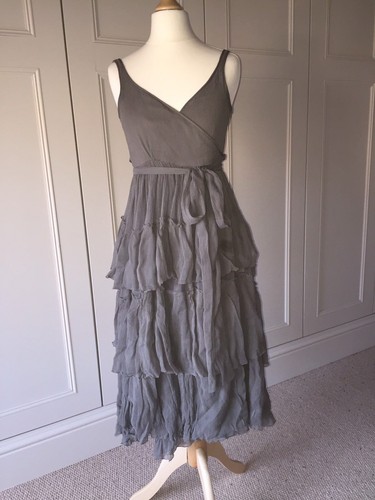 BURBERRY ABITO vintage in chiffon di seta avvolgente taglia IT38