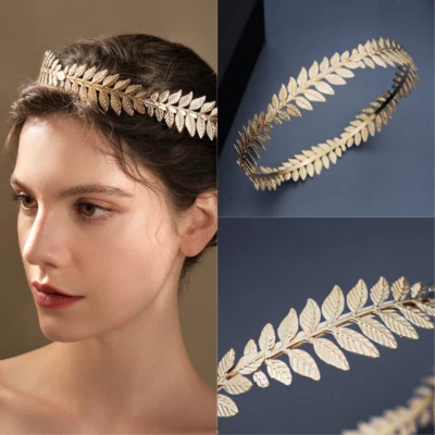 Fashion Gold Olive Branch Shape Crown Luxurious Crowns Headband Boho Bridal Gift - Image 1 of 4