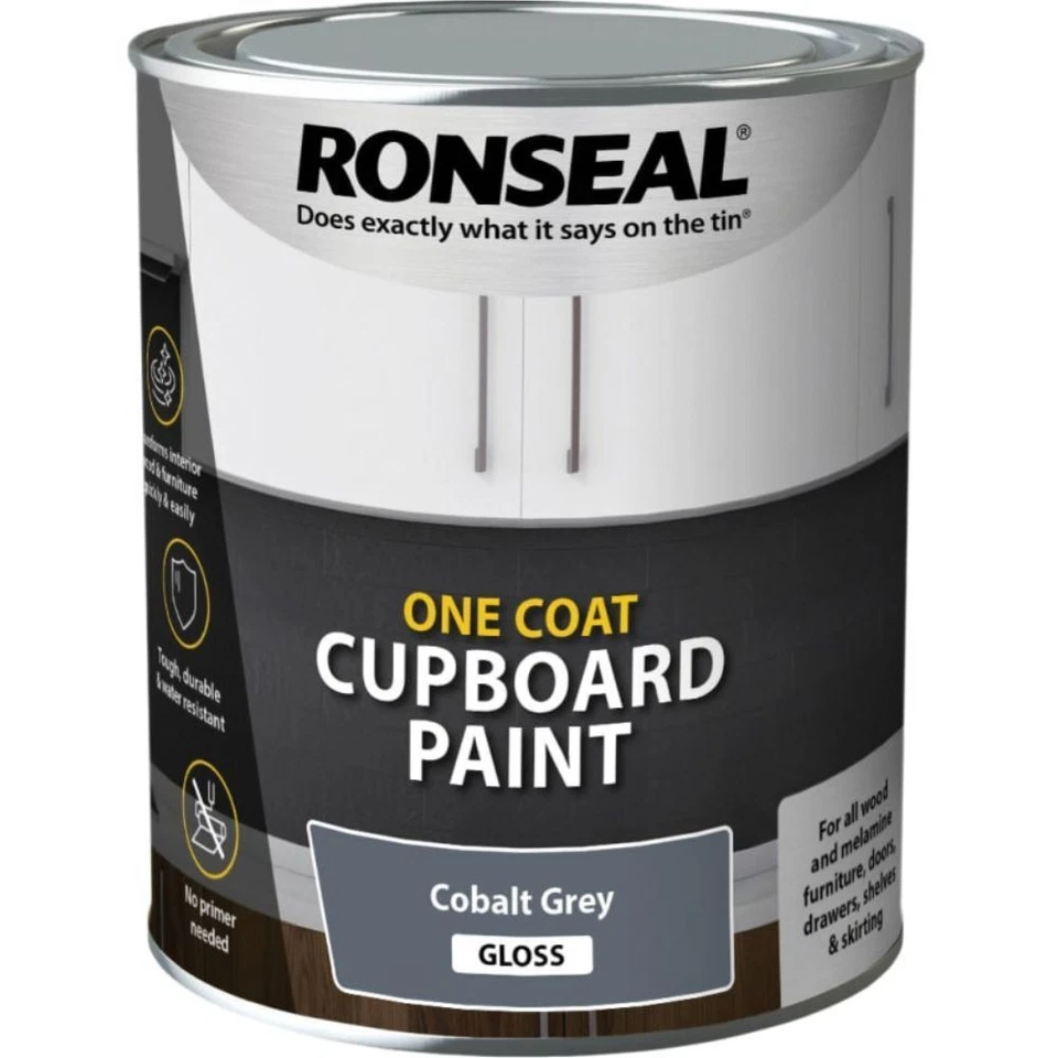 Ronseal Vernice per Armadio One Coat a Base Acqua - 750ml - Grigio Cobalto - Lucido - Immagine 1 di 1
