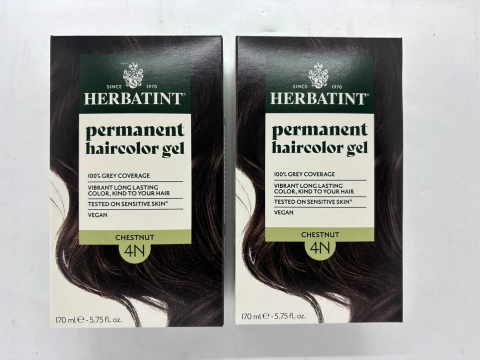 Gel de color de cabello herbal permanente Herbatint 4N castaño 4,56 z (paquete de 2) ¡ENVÍO GRATUITO!! Foto 1 de 1
