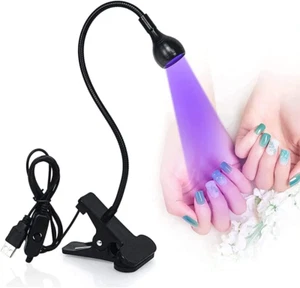 Mini UV Lamp Gel Nails LED Curing Lamp with Flexible Gooseneck Clamp Portable - Picture 1 of 12