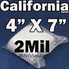 100 x sacs zippés refermables 4" x 7" poly plastique transparent 2MIL verrouillables capables 4x7 sacs 