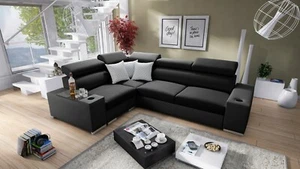 Ecksofa mit Schlaffunktion und Bettkasten Plato Schlafsofa L-Form Sofa Klein 26 - Bild 1 von 31