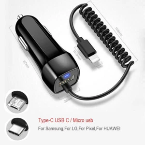 For USB Type-C Rapid Car Charger Samsung Galaxy S10/S9/S8/Note 8/9 Pixel 3XL - Picture 1 of 13