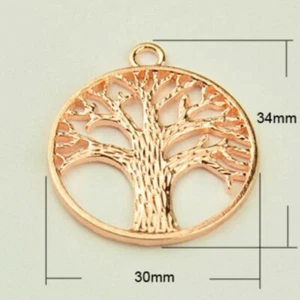  Anhänger Kettenanhänger rosegold Lebensbaum 30*34 mm Metall - Bild 1 von 3