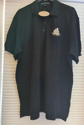 Devon & Jones Black Shirt Short Sleeve Polo Shirt ~Men’s Size XL China Moon Logo - Image 1 of 3
