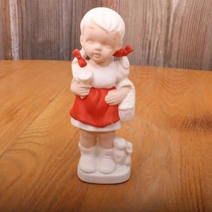 Statuina ceramica bambina dipinta a mano vintage - Foto 1 di 7