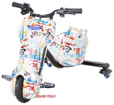 Drift Scooter Elettrico Hoverboard  360  Mini Veicolo Monociclo 3 RUOTE BIANCO