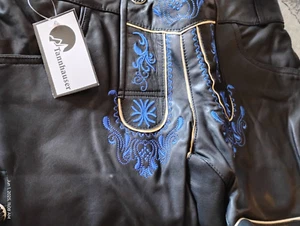 Taille 34" Oktoberfest,Germany,Nappalederhose,KEIN Susp.Schwarz.blau bestickt - Bild 1 von 10