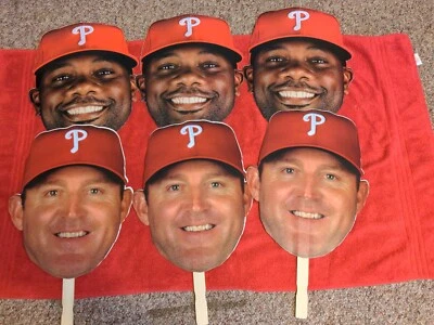PHILADELPHIA PHILLIES WS 08 CHAMPION RYAN HOWARD JIM THOME SGA GIANT FACE LOT 6  - Image 1 of 4