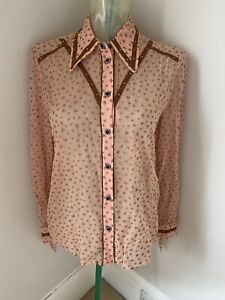 Coach Peach embellished blouse sz US 2 Will fit UK 6-8 