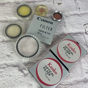 Vintage Kenko & Canon Optical Camera Filter Lot of 8 - Picture 1 of 8