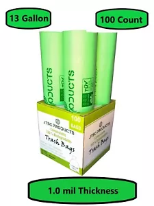 Compostable Trash Bags 100% Biodegradable Kitchen Trash Bags - 13 gal 100 Bags - Bild 1 von 3