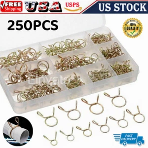 Kit surtido de clips de resorte 250 piezas abrazaderas de manguera de línea de combustible para motocicleta - Imagen 1 de 15