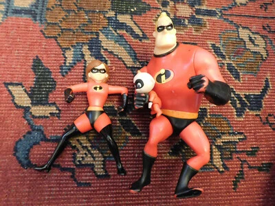 Lote de 3 figuras McD articuladas de The Incredibles Elasticgirl Mr. Mrs. Jack Baby Foto 1 de 4