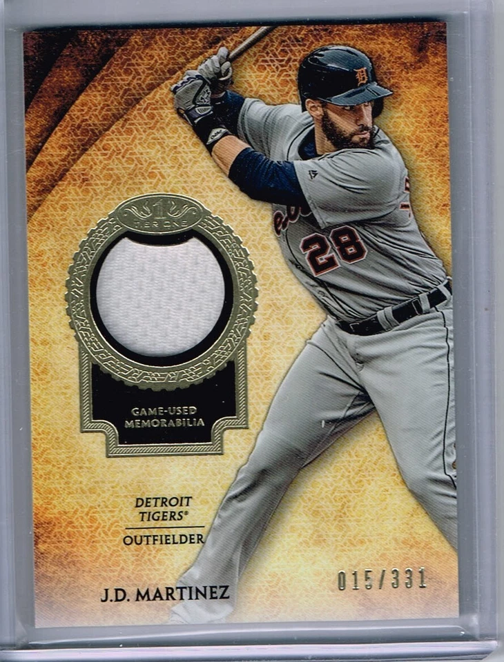 J.D. MARTINEZ 2017 TOPPS TIER ONE GAME USED JERSEY # 15/331 TIGERS - Image 1 of 1