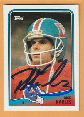 Rich Karlis Denver Broncos AUTO Signed 1988 Topps Cincinnati Bearcats 14H - Image 1 of 2