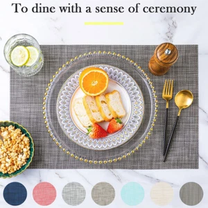 6Pcs PVC Place Mats Coasters Dining Table Non-Slip Washable Heatproof Meal Mat✧ - Picture 1 of 27
