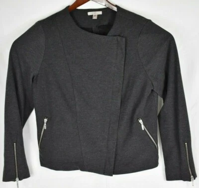 Roz & Ali Mujer Manga Larga Suéter Chaqueta Gris Negro Rayas Cremalleras - TALLA XL Foto 1 de 4