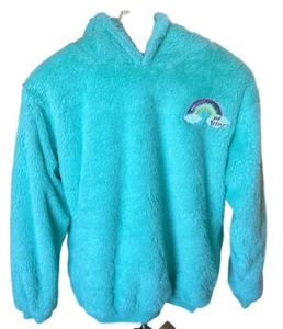 Betsey Johnson Womens LARGE Hoodie Dream Sequin Rainbow Fairy Soft Plush Lounge - Picture 1 of 21