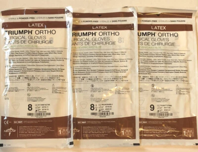 10 Pairs TRIUMPH ORTHO LATEX -Powder Free-Gloves-W ALOE VERA  - Imagem 1 de 4