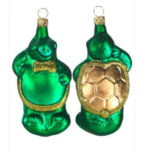 BLANCHARD Germania Tartaruga Verde Vetro Soffiato Decorazione Natalizia Vacanze - Foto 1 di 6