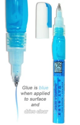 Pegamento transparente japonés ZIG 2 vías apretar y rodar para manualidades, arte, tarjeta hecha en Japón Foto 1 de 2