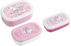 Juego de 3 JAPÓN Sanrio Hello Kitty Sakura Caja de Flores Bento Almuerzo Contenedor de Almacenamiento - Imagen 1 de 4