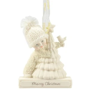 ✿ New DEPT 56 SNOWBABIES Ornament with Clip MERRY CHRISTMAS Photo Tree Decor - Picture 1 of 5