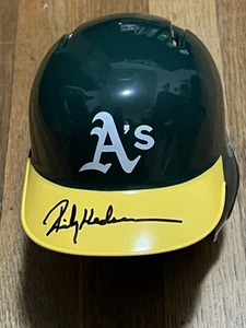 Oakland Athletics Rickey Henderson Autographed Rawlings Mini Helmet - Beckett - Picture 1 of 5