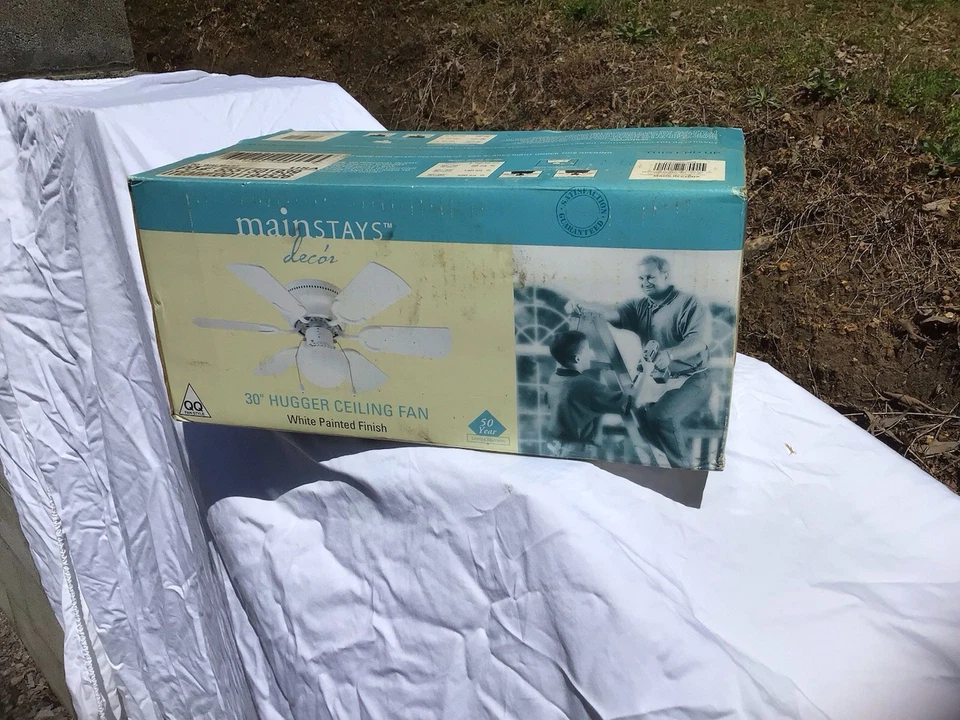 Mainstays 30” Hugger Ceiling Fan New In Box White Free Shipping - Image 1 of 4