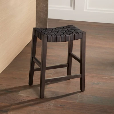 Apollo 25 1/2" High Brown Leather Counter Stool - Image 1 of 4