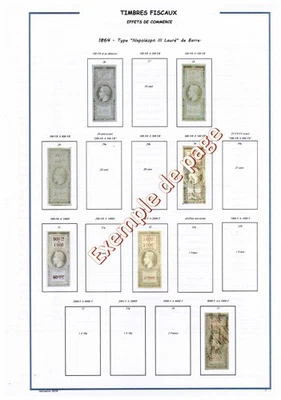 FRANCE - Timbres fiscaux "EFFETS DE COMMERCE" - Album  à imprimer soi-même - Photo 1/3