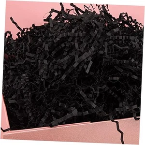 1 LB Black Crinkle Cut Paper Shred Filler for Gift Wrapping & Basket Filling, - Picture 1 of 7